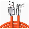 YSJJZRL Cavo USB tipo C 120W 6A LED Rotazione di 180° Cavo USB tipo C a ricarica rapida per Samsung Galaxy S23 S22 S9 Note 9 ecc. (1,8 M,Arancia)