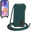 WenBaby Cover Compatible con Samsung Galaxy A23 4G/5G,Cellulare Girocollo Custodia con Cordino TPU Corda Silicone Case Bumper per Samsung Galaxy A23 4G/5G Custodia, Verde scuro