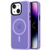 Mixroom - Cover Custodia Bumper Opaco per iPhone 15 Plus Compatibile con MagSafe Accessori Cerchio Magnetico Integrato Retro Semitrasparente Bordo Morbido in TPU Silicone Lilla