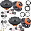 EvoTuning Kit 8 Casse Altoparlanti per Fiat Panda 169 dal 2003 al 2012 Anteriori e Posteriori compatibile con Hertz DSK165.3 Set 4 Woofer 4 Tweeter 4 Anelli 4 Cavi 4 Grigie Tweeter (No Plug and Play)