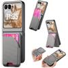 MUDASANQI Compatibile con Motorola Moto Razr 50, custodia a portafoglio magnetico staccabile con porta carte di credito, custodia protettiva antiurto in pelle compatibile con Motorola razr 2024 (grigio)