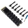 Povxlum Scheda di espansione PCIe a 6Gpbsx6 Porte + M.2 MKEY PCI-E Scheda di Montaggio M.2 NVME a SATA3.0 ASM1166 Supporto PM