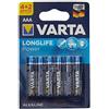 Varta 4903121436 Longlife Power (High Energy) Batteria Alcalina, Ministilo AAA LR03, Confezione da 4+2 Pile - Il design può variare, Confezione risparmio, Promozionale