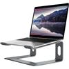 ALASHI Supporto per laptop per scrivania, Supporto ergonomico per notebook, Ascensore per laptop in metallo rimovibile, Supporto per montaggio di raffreddamento per PC da 10 a 15,6 pollici, grigio
