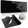 Hixingo Serie di Geometria Astratta Tappetino Mouse,3D Tappetino Mouse XXL/XL/L,Tappetino Mouse Gaming con Base in Antiscivolo e Bordi Cuciti,Mouse Pad per Ufficio e Casa (800x300x3mm,Grigio)