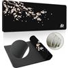 Hearda 3D Modello Tappetino Mouse, Sakura Elegante Tappetino Mouse XXL/XL/L,Tappetino Mouse Gaming con Base in Antiscivolo e Bordi Cuciti,Mouse Pad per Ufficio e Casa (Nero,900x400x3mm)