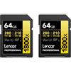 LEXAR Pack de 2 Cartes SD Pro Gold Series UHS-II 1800x 64GB V60