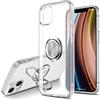 SORAKA Cover trasparente per iPhone 14 con anello rotante a 360 gradi e piastra metallica per Supporto Auto Smartphone Magnetico,Custodia in TPU trasparente Ultrasottile