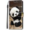 Nodigao per OPPO A5 Pro 5G 4G Cover a Libro Pelle PU Portafoglio Magnetica con Disegni Animale Motivo Antiurto Case Flip Silicone Bumper Belle Kawaii Protettiva Custodia - Panda
