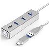 Adj Adattatore USB C Ethernet to USB 3.0, Hub USB C Ethernet LAN 1000 Mbps Gigabit a RJ45, Convertitore USB Type-C, Ingresso Micro-USB, Supporta MacBook PRO/Air, iPad PRO 2020/2018, Surface Book, XPS