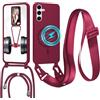 GoodcAcy Cover Magnetica Silicone per Samsung Galaxy S26 Plus con Cordino,Rosso | custodia Compatibile con MagSafe,Custodia con Laccio Collana Tracolla Collo Sottile TPU Antiurto Protettiva Case con Corda