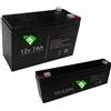 ANFEL BATTERIA AL PIOMBO RICARICABILE 12V 7AH + 12V 2,2Ah Per allarmi antifurti sicurezza videosorveglianza