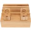 Restokki Rack della stazione di ricarica in legno, stazione di ricarica multifunzione 5 porte ideale per i tablet per telefoni orologi elettronici home office (Original Color)
