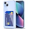 Svanove per iPhone 13 Custodia con Slot, Trasparente con Porta Carte Fotocamera Case Protettiva, Sottile Protezione Silicone Portafoglio Cover Antiurto Slim Custodia, Blu Chiaro