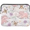 FRODOTGV Custodia per laptop Custodia Impermeabile Casi per Computer Portatile 13 Pollice 14 Pollice Tablet Valigetta Borsa Da Trasporto Bambini Rosa Animali Disegnati A Mano