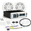GK SOUND KIT SET MARINO PER BOSS AUDIO SYSTEMS MCK632WB.6 con stereo ricevitore MR632UAB AM/FM bluetooth, una coppia di altoparlanti MR6W, 90 watt rms 180 watt max, MRANT10 dipole antenna, 1 kit + accessori