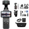 DJI Osmo Pocket 4 Combo Essential, fotocamera stabilizzata tascabile per vlog, CMOS da 1″ e 4K/240fps, 107 GB di memoria integrata (Multiple Accessories Bundle)