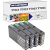 PUCIO Cartucce di Inchiostro a capacità Ultra Ink Standard Compatibili T7021 T7022 T7023 T7024, Lavorano per Epson WP-4025 WP-4015 WP-4525 WP-4545 WP-4595 Stampanti 1set