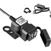 Generico Porta di ricarica USB per motociclette - Presa Adattatore Impermeabile per Ricar Rapida,Adattatore USB per moto - per dispositivi elettronici GPS, cellulari, tablet, cruscotto, fotocamere,