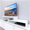 Henor Mobile TV Scala in Legno Regolabile 110+90 x 35 x 30/15 cm Bianco