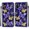 KENHONER Custodia per Oppo A53/A53s, Farfalla | Portafoglio Pelle PU, Magnetica, Resistente Agli Urti, Scomparto Carte Credito, Pieghevole, Flip Libro, Motivo