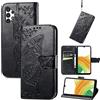 JIUNINE Custodia Protettiva per Samsung Galaxy A13 4G, Cover Libro PU Pelle Antiurto Portafoglio con Design Farfalle 3D, Slot per Carte, Supporto Stand Regolabile, Chiusura Magnetica, Nero