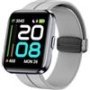 Blueshaweu Cinturino da 22 mm, compatibile con smartwatch Tensky ID208 Plus, in morbido silicone, doppio magnetico, regolabile, compatibile con Tensky ID208Plus/Quican IDW208 Plus