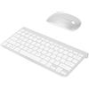 NIDONE Tastiera e mouse wireless 2.4G Mini tastiera ricaricabile e mouse silenzioso con ricevitore USB per computer, PC, laptop (argento)