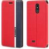 Shantime Custodia Flip in Pelle PU Bicolore con Chiusura Magnetica Invisibile Compatibile con Brondi Amico Vero 4G, Cover Elegante e Protettiva (Rosso)