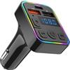Generico Adattatore Musicale Auto,Ricevitore FM Wireless per Auto - Con Porta Type-C Plug-And-Play Doppia USB Multidispositivo Ricevitore MP3 Per Veicoli Come Automobili Camion Streaming Audio E Musica