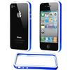 ebestStar - Bumper Cover Compatibile con iPhone 4, 4S Custodia Protezione Sottile Slim, Anti Shock Assorbimento Urti, Blu/Bianco [Apparecchio: 115.2 x 58.6 x 9.3mm, 3.5'']