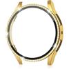 Generic Custodia compatibile con Samsung Galaxy Watch 6 40 mm, pellicola protettiva in vetro temperato, pellicola protettiva completa in policarbonato bumper cover glitter per Galaxy Watch 6 40 mm (oro)