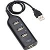 Joskeijky Hub USB 2.0 Splitter Hub Multi-USB Ad Alta Velocità Adattatore Hub USB 4 Porte per Ricevitore Computer Portatile Accessori Per Computer Nero