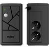 NJOY Keen 600 Gruppo di Continuità 600VA 360 Watt, Line Interactive, UPS per Computer PC e Modem, AVR, 2 Uscite Schuko, 1 Batteria 12V-7Ah - Garanzia 3 Anni