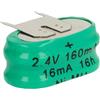 vhbw NiMH Batteria a bottone di ricambio 3 pin tipo 2/V150H 150mAh 2,4V compatibile con batterie compatibile con modellismo, luci solari ecc.