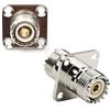 Oiyagai Adattatore RF dritto UHF Femmina a Femmina Jack SO-239 SO239 PL259 Connettore UHF VHF Antenna 4 Fori Pannello di Montaggio Flange Connector