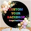 CORFOTO 185cm Sfondo rotondo personalizzato, sfondo circolare personalizzato, sfondo personalizzato per baby shower, compleanno, festa di nozze, decorazioni per photo booth