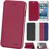 doupi Deluxe FlipCase per iPhone 6S Plus / 6 Plus (5,5 Pollici), Protezione Custodia Ultra Slim Magnete Flip Cover Protettiva Book Style Etui Stare in Piedi, redpink