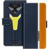 UOGNADGD Custodia in pelle Compatibile con Ulefone Armor 34 Pro Flip wallet cover con chiusura magnetica, supporto integrato e portacarte protezione antiurto (Blu)