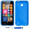 ebestStar - Cover Compatibile con Nokia Lumia 630 Custodia Protezione S-Line Design Silicone Gel TPU Morbida e Sottile + Mini Penna, Blu [Apparecchio: 129.5 x 66.7 x 9.2mm, 4.5'']