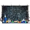 AIBIIN 7x5ft divertente scienza esperimento sfondo chimica matematica formula fisica lavagna sfondo per fotografia scuola ricerca bambini studenti torta smash tavolo decorazione studio foto puntelli