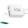 Generisch Caricatore multiporta USB, stazione di ricarica multi-porta | 6 porte, 65 W, 4 porte, 2 porte di tipo C, adattatore per presa da parete, veloce da parete, portatile