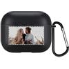 QIHENGPLUS Cover personalizzata per foto Compatibile con Apple AirPods 4, copertina morbida personalizzata con la tua immagine e testo (Nero)