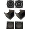 IPNOSIS Kit 2 casse SPECTRON SP-RX24 per Fiat Panda 141 dal 1986 al 2003 + 2 Box anteriori + 2 Griglie Nere da 10cm