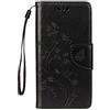 LEMORRY Per ASUS Zenfone 3 ZE552KL Custodia Pelle Cuoio Flip Portafoglio Borsa Protettivo Magnetico Morbido Silicone TPU Cover Custodia per ASUS Zenfone 3 ZE552KL, Fortunato Erba Nero