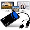 OREI SplitExtend - Splitter HDMI per doppio monitor, display multi-monitor, 3 schermi separati, adattatore USB A e USB-C a HDMI 2.0, uscita 4K a 30Hz 1, uscita 1080p 2 per Windows, Mac OS G