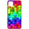 Mixroom - Cover Custodia Back Case In TPU Silicone Morbida Per iPhone 16 Fantasia Cubi 3D Multicolore M177