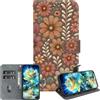 JZ PU Leather Caso per Moto G42 4G Wallet Cover,Modello dipinto di tessura di cristallo fatta a mano con Kickstand & Card Holder- Flower Clusters