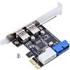 Goshyda Adattatore per scheda di espansione da PCI-E a USB3.0, 5Gb/s da PCI-E a USB3.0 con interfaccia frontale a 19 pin