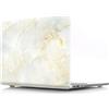 JZ Cover Caso per MacBook Air 13 (2010-2017, Models: A1369 / A1466) Hard Skin with Keyboard Cover [Marble Series - Yellow]